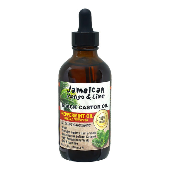 JAMAICAN MANGO & LIME Black Castor Oil - Peppermint (4oz)